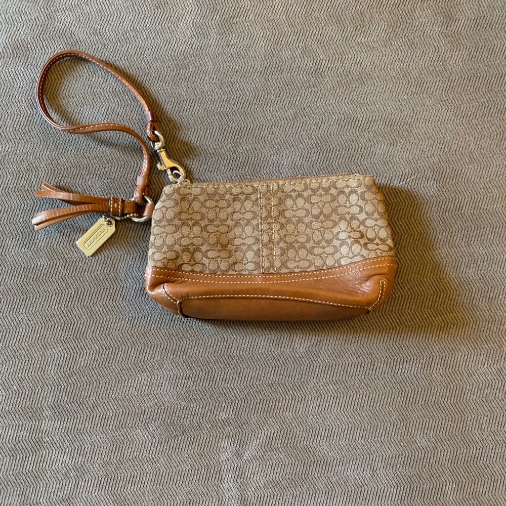 Brown Coach wristlet